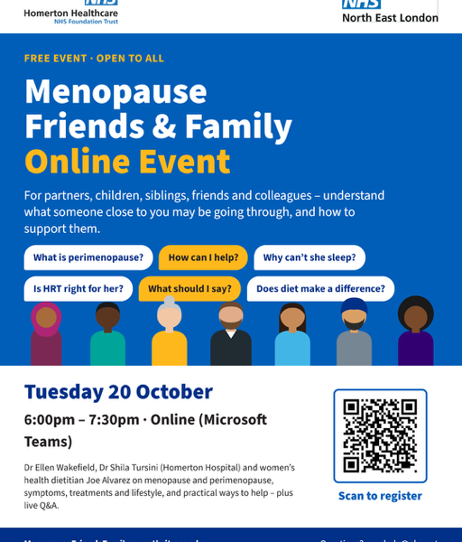 Menopause Friends & Family online event – Tuesday 20th October Menopause Friends & Family online event – Tuesday 20th October